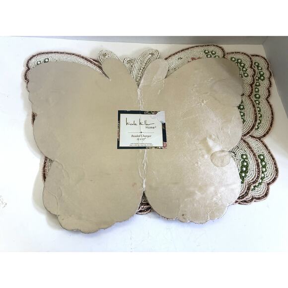 Nicole Miller Beaded Butterfly Placemats – Set of 4 Chargers - Picture 6 of 8